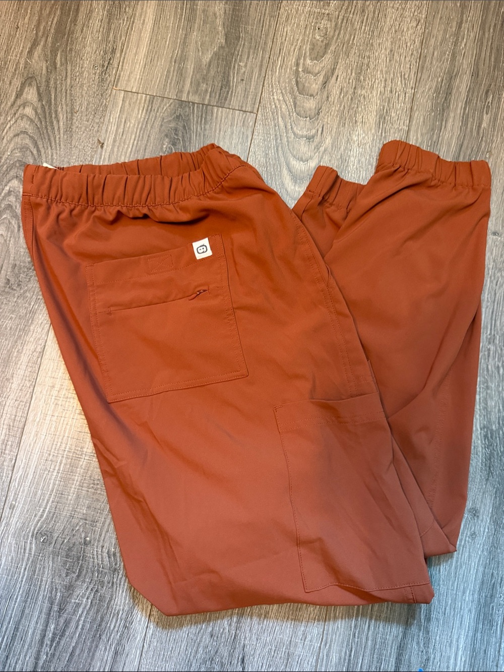 WonderWink Men's Burnt Orange Elastic-Waist Joggers scrub pant
